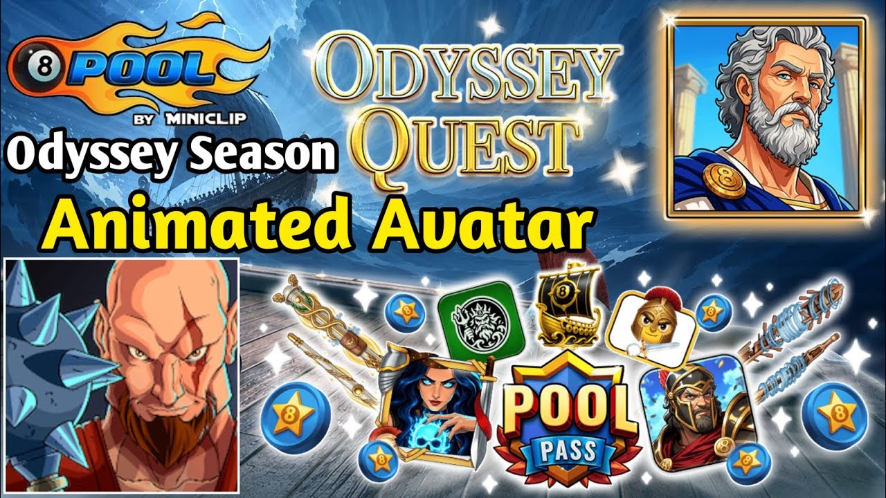 8 Ball Pool Odyssey Quest Season &ndash; All Rewards & Animated Avatar #8ballpool #miniclip 