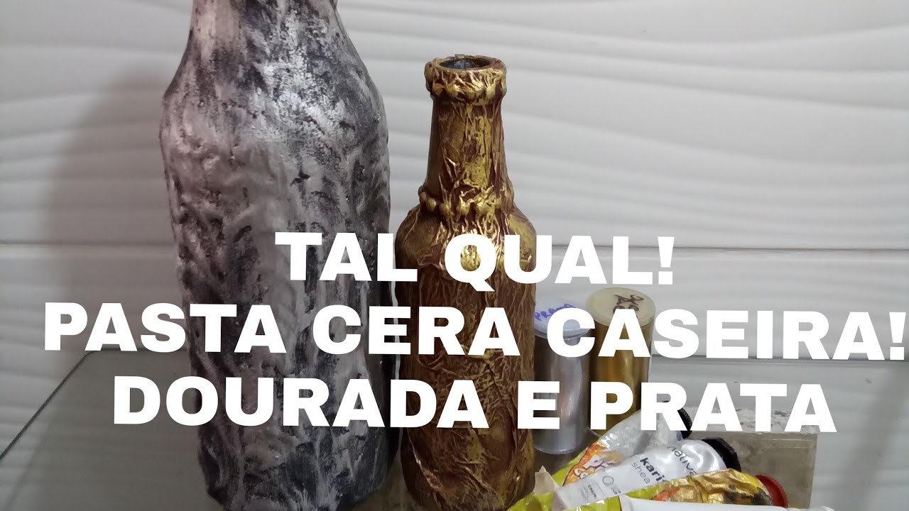 DIY/PASTA METÁLICA CASEIRA DOURADA/ PRATA COM DOIS PRODUTOS. BY Socorro Rodrigues.