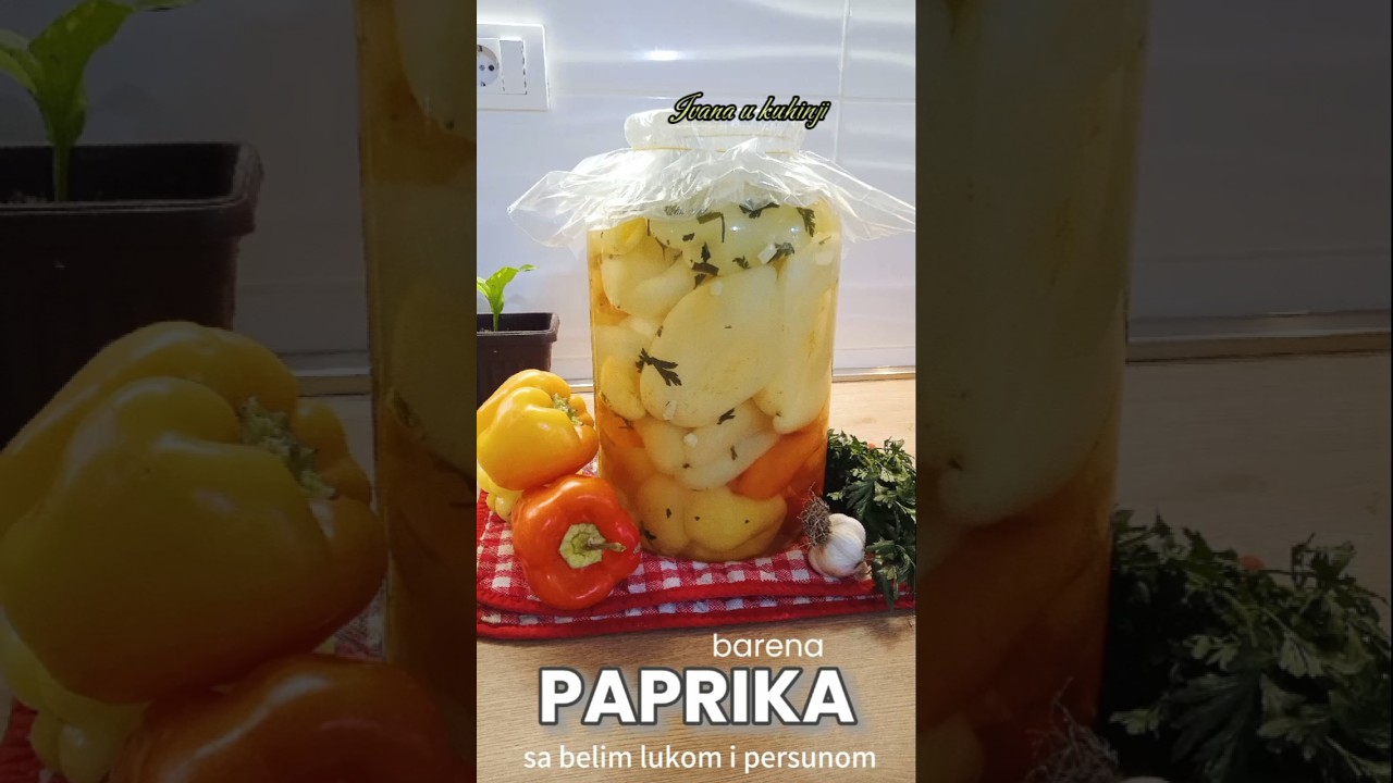 Barena paprika sa belim lukom i per&scaron;unom - ZIMNICA #zimnica #paprika #recept