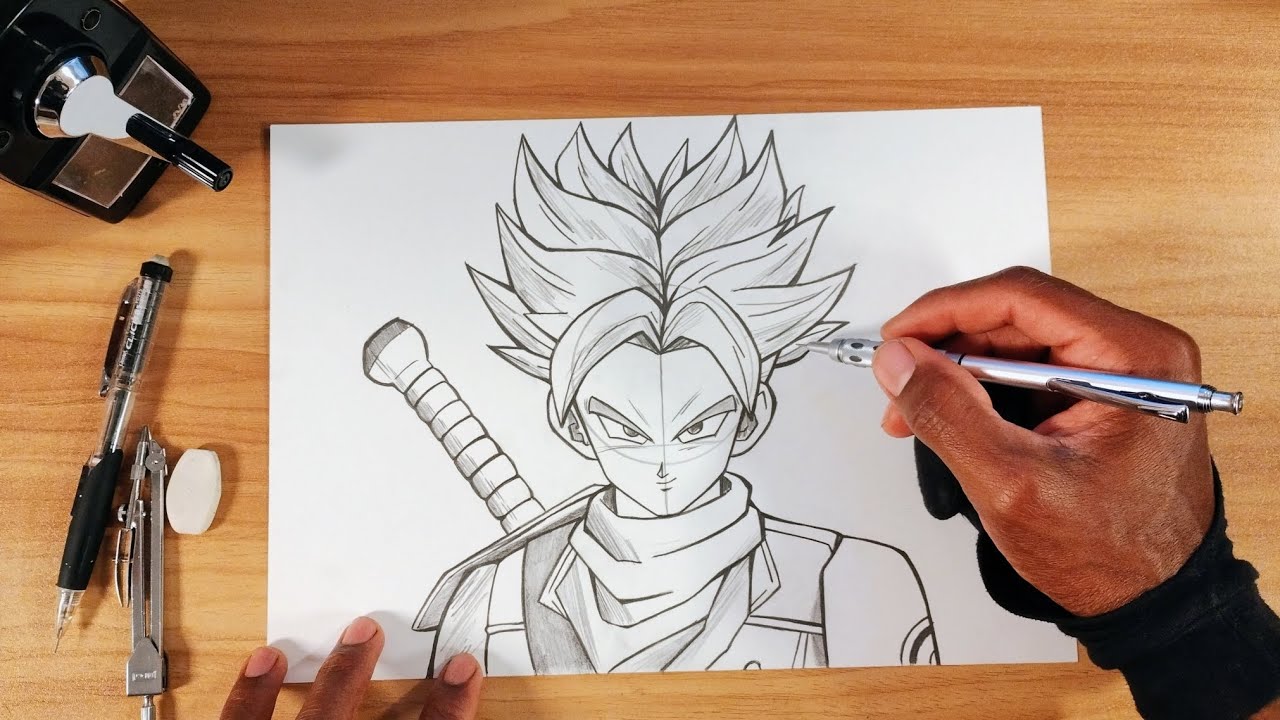 Como Desenhar o Trunks do Futuro Super Saiyajin 2 Dragon Ball Super 