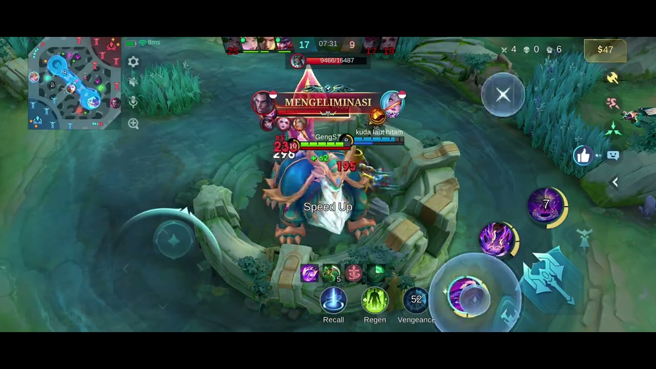 Thamuz exp line panen kill mobile legend MLBB