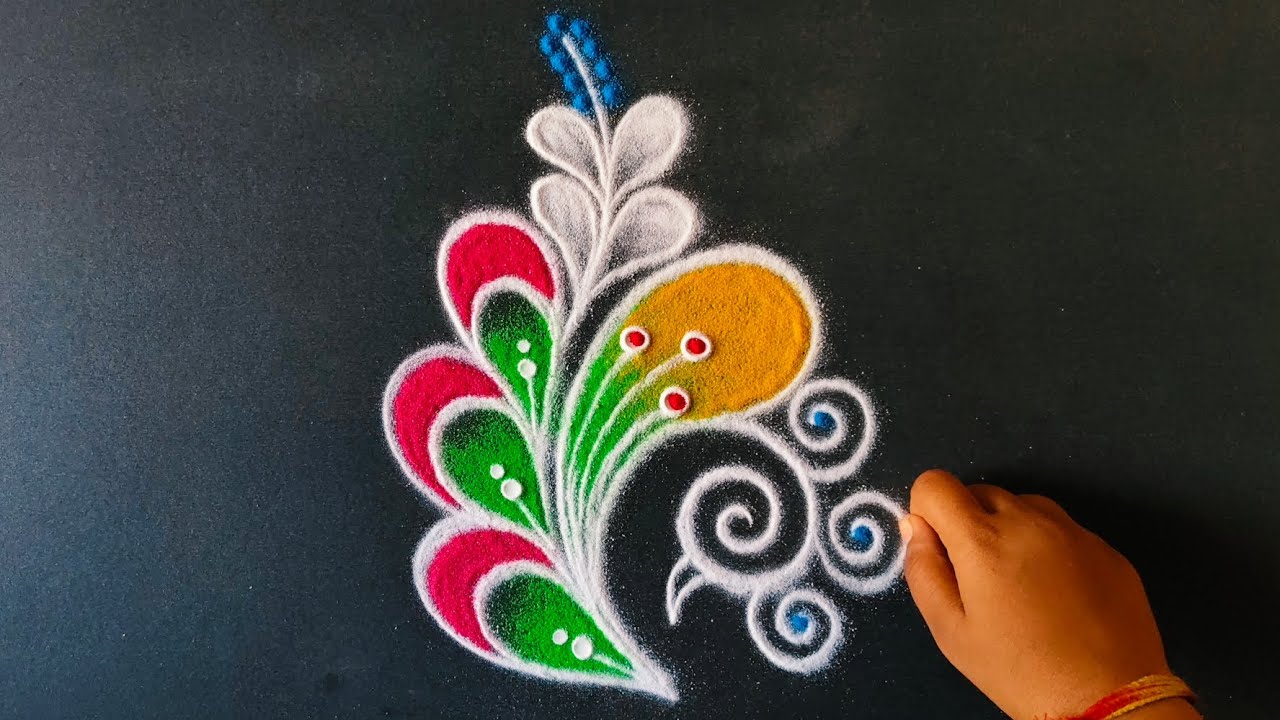 Beautiful border rangoli designs.Friday rangoli |Simple border muggulu | Daily rangoli designs