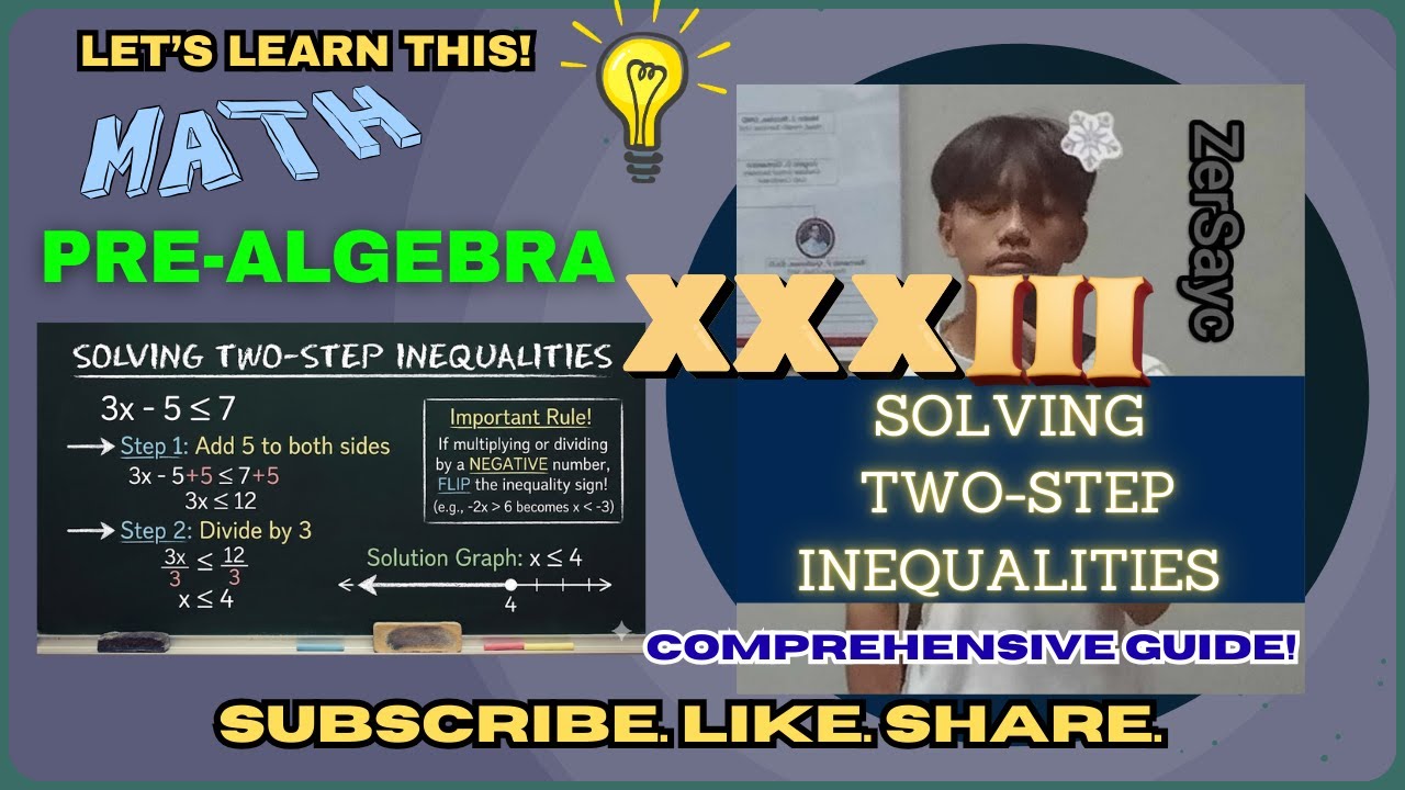 PRE-ALGEBRA I SOLVING TWO-STEP INEQUALITIES (TAGALOG/FILIPINO EXPLANATION)