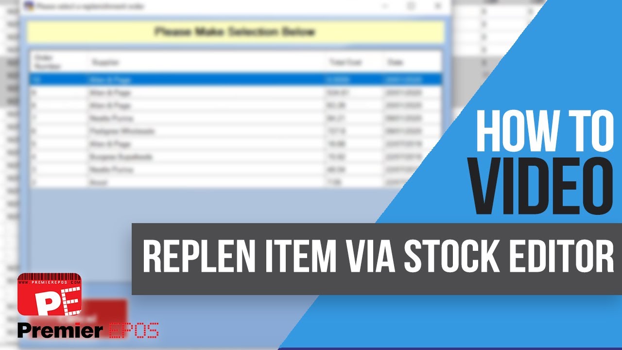 How To - Quickly Add an Item to Replen via the Stock Editor | Premier EPOS Software