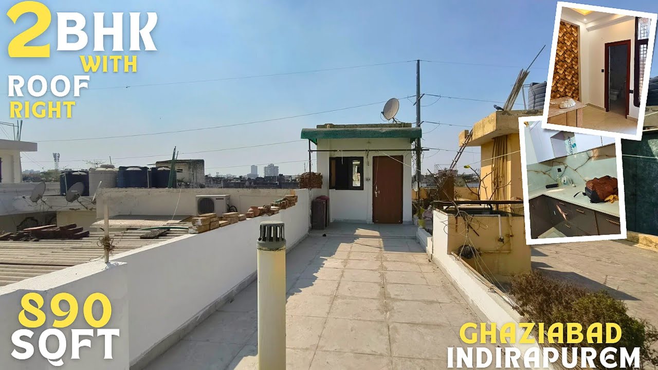 890 sqft मैं roof right के साथ 2 BHk with store room in roof
