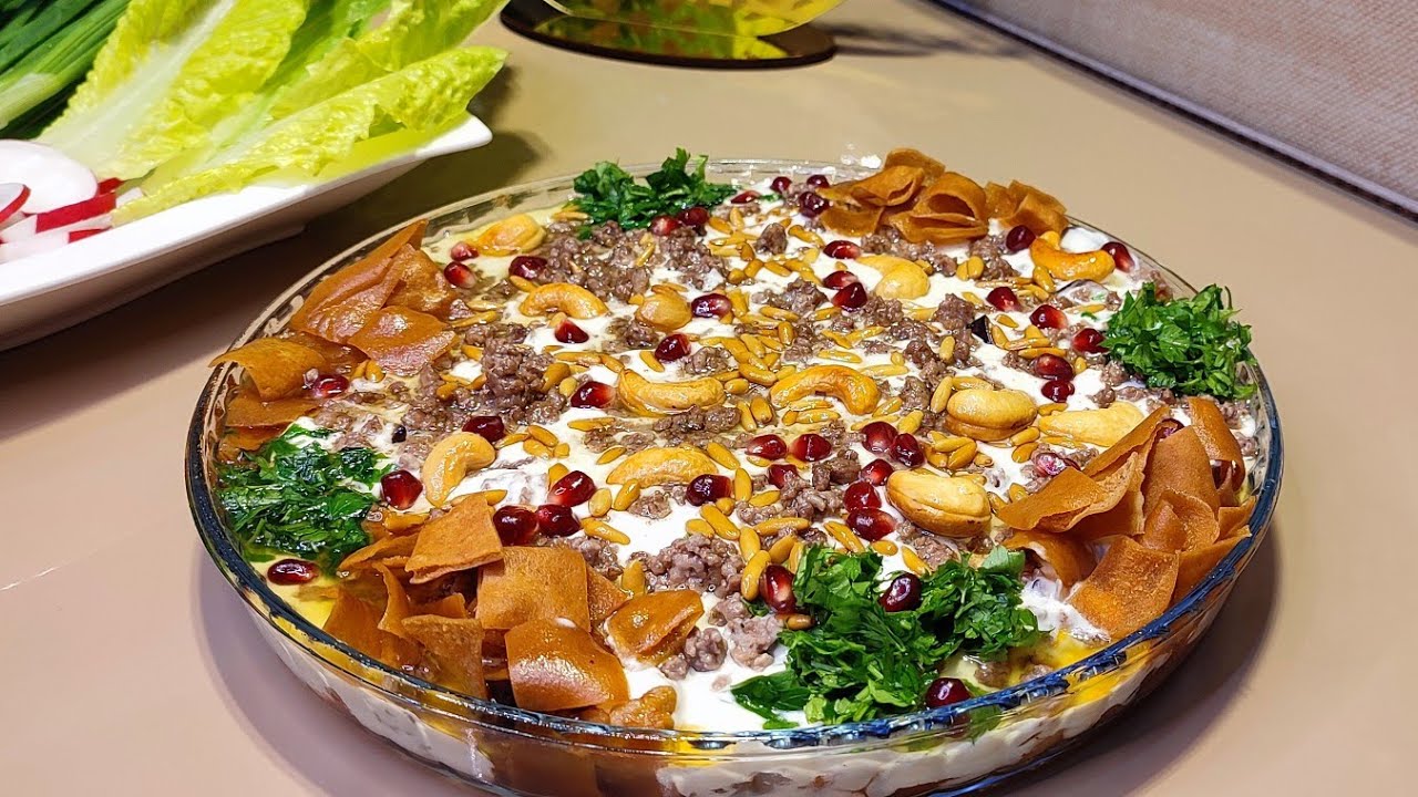 فتة الباذنجان (فتة المكدوس) طبق العشق في رمضان🌙 بأسهل طريقة👌🏻💯