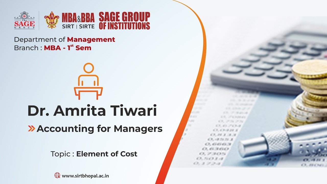 This viedo about elements of cost like material labour expense.
