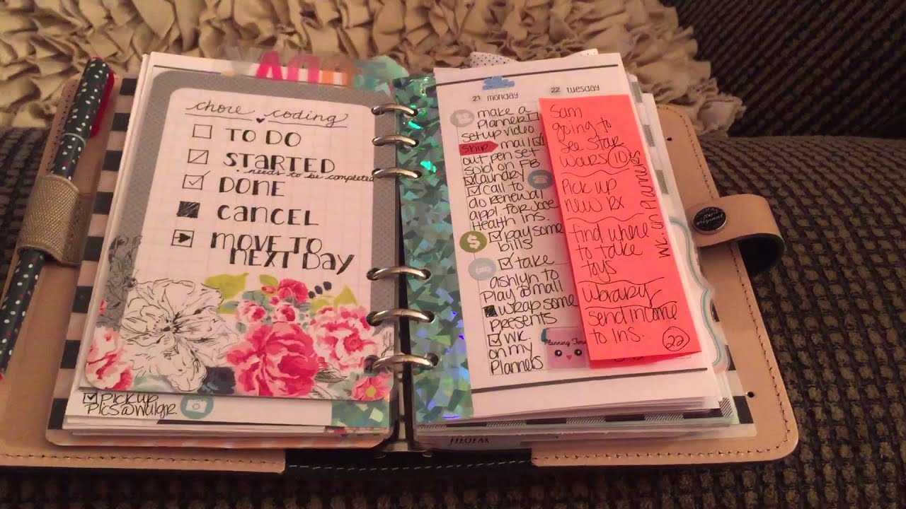 My personal Filofax original -set up
