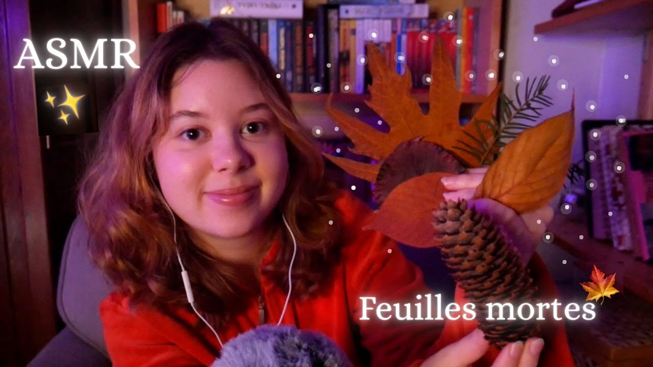 ASMR Soirée cosy au coin du feu 🍂😴 (craquement de feuilles mortes et visuels)
