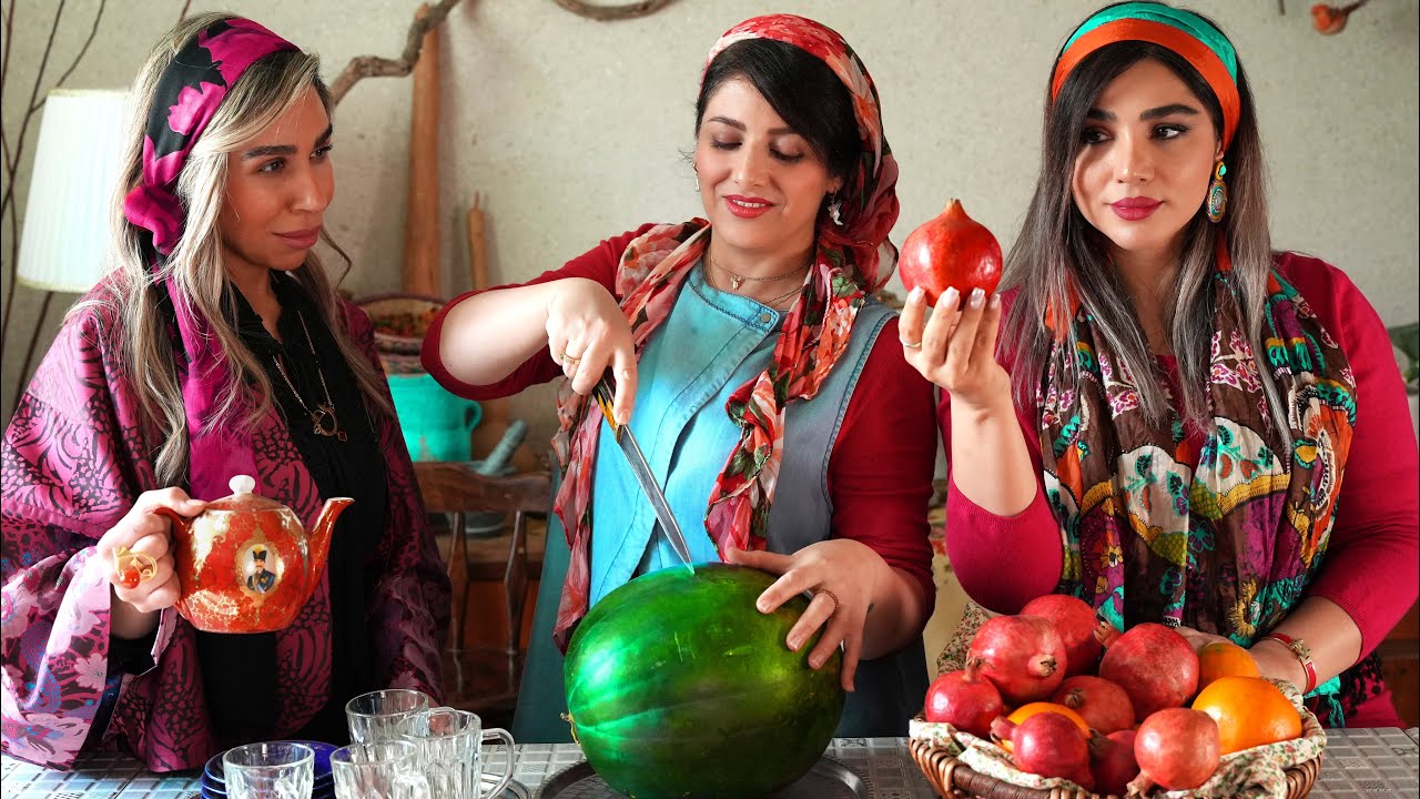3 Country Women Celebrating the Longest Night of the Year🌌How to make Dubai Chocolate in Village🍫