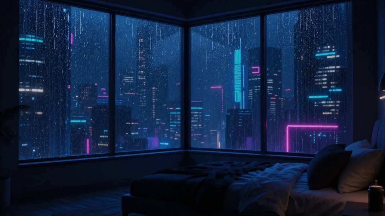 Dark Room Night Ambience 🌙 Soothing Rain Sounds for Deep Sleep