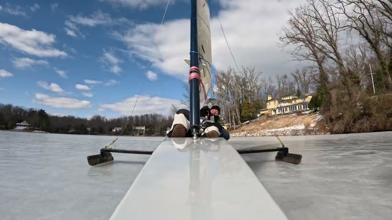 Fred Potts on a DN Ice Boat - Otter Pond - Gibson Island, MD