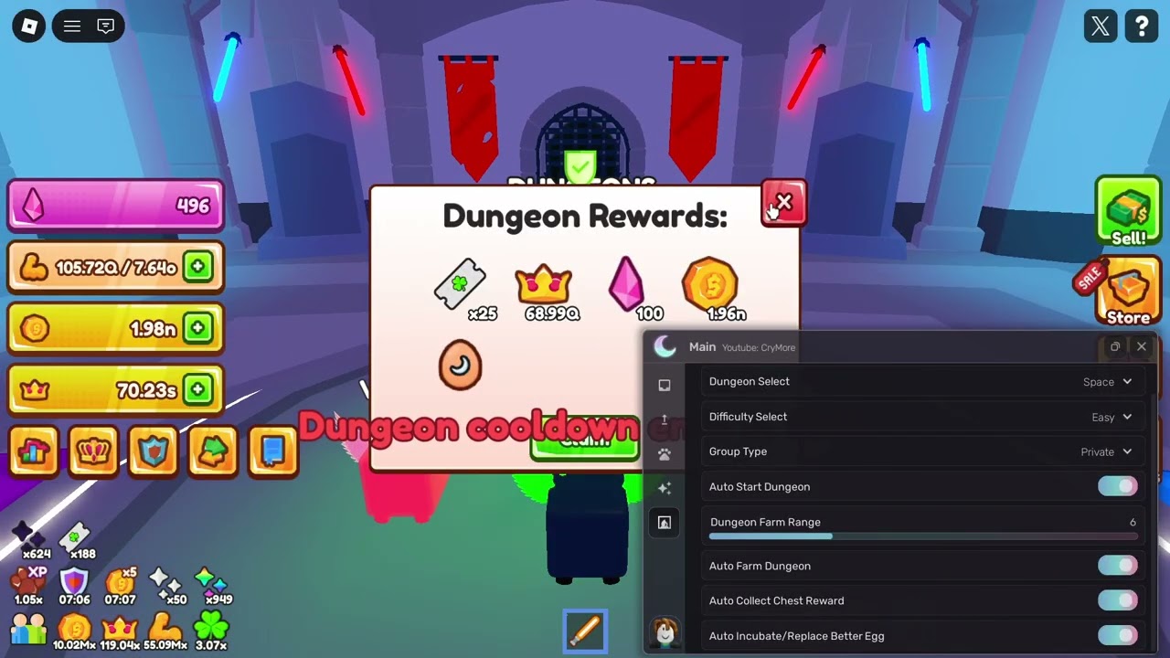 Saber Simulator Auto Dungeon Script Keyless And Better Than DEVIL Script