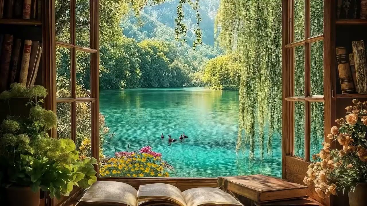 Spring Lake Retreat ASMR 🌸 Window Breeze, Birds & Quiet Waters to Refresh Mind, Ultimate Relaxation