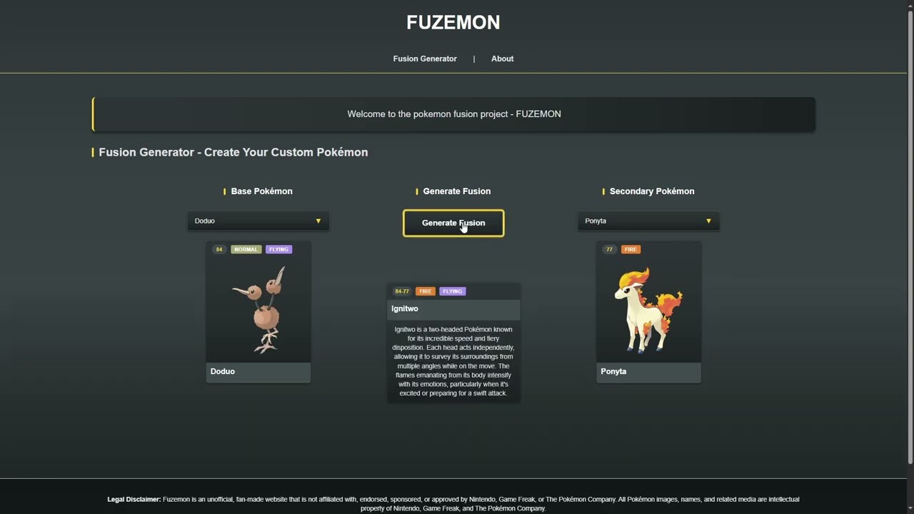Fuzemon : The illusion of choice - devlog1 #pokemon #ai #fusion #fuzemon