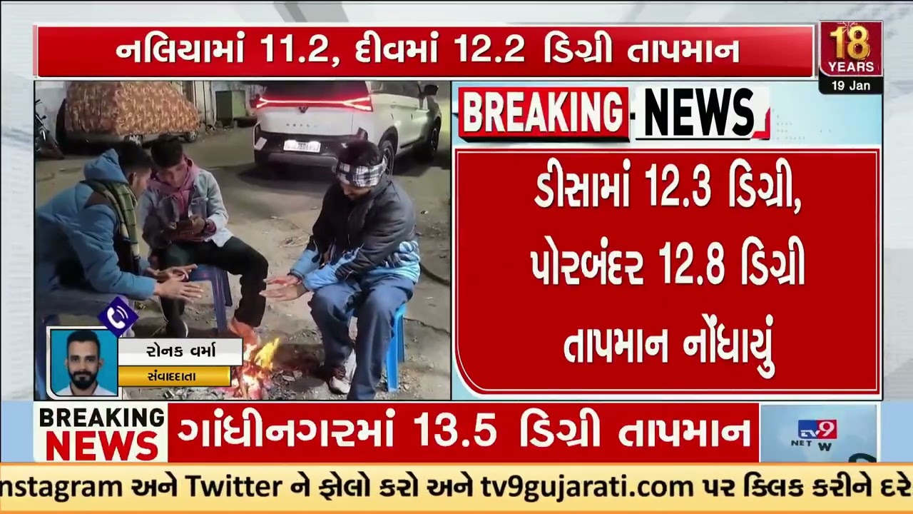 Gujarat Coldwave Report: Amreli 9.6&deg;C Ahmedabad 14.1&deg;C | Winter 2026 | Gujarat Weather | TV9Gujarati