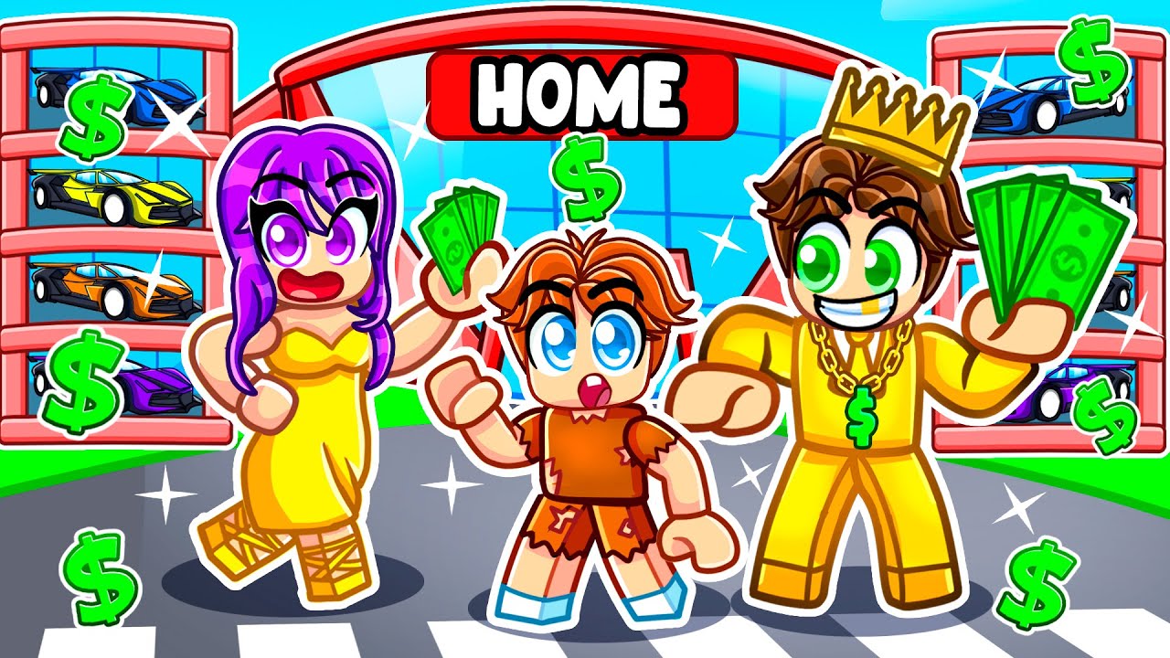 Baby Laggy Got Adopted By a RICH FAMILY in Roblox Driving Empire!