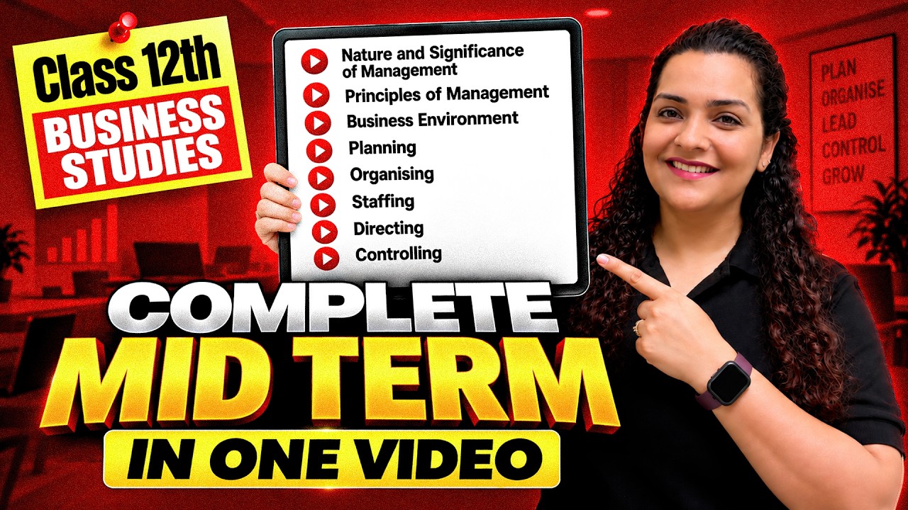 Class 12th Business Studies | Complete Mid Term Part A | Disha Maam