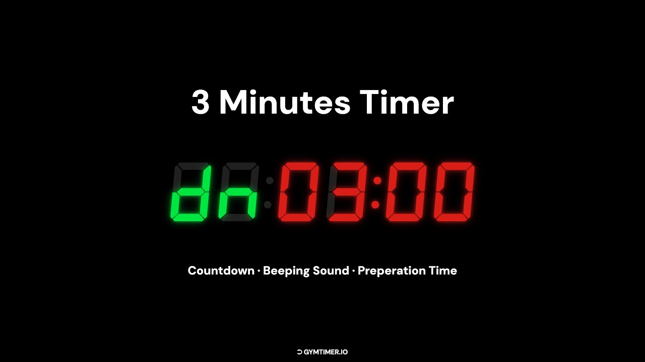 3 Minutes Timer Counting Down for CrossFit/Gym/Training/Fitness [LCD/BEEP/NO MUSIC]