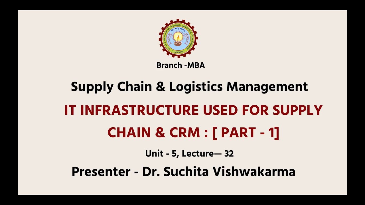 Supply Chain & Logistics Management | IT Infrastructure Used For Supply Chain & CRM Part-1 | AKTU