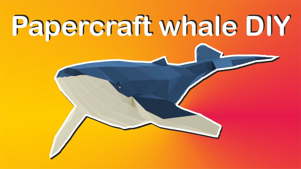 Papercraft Whale DIY low poly Model, beautiful decor