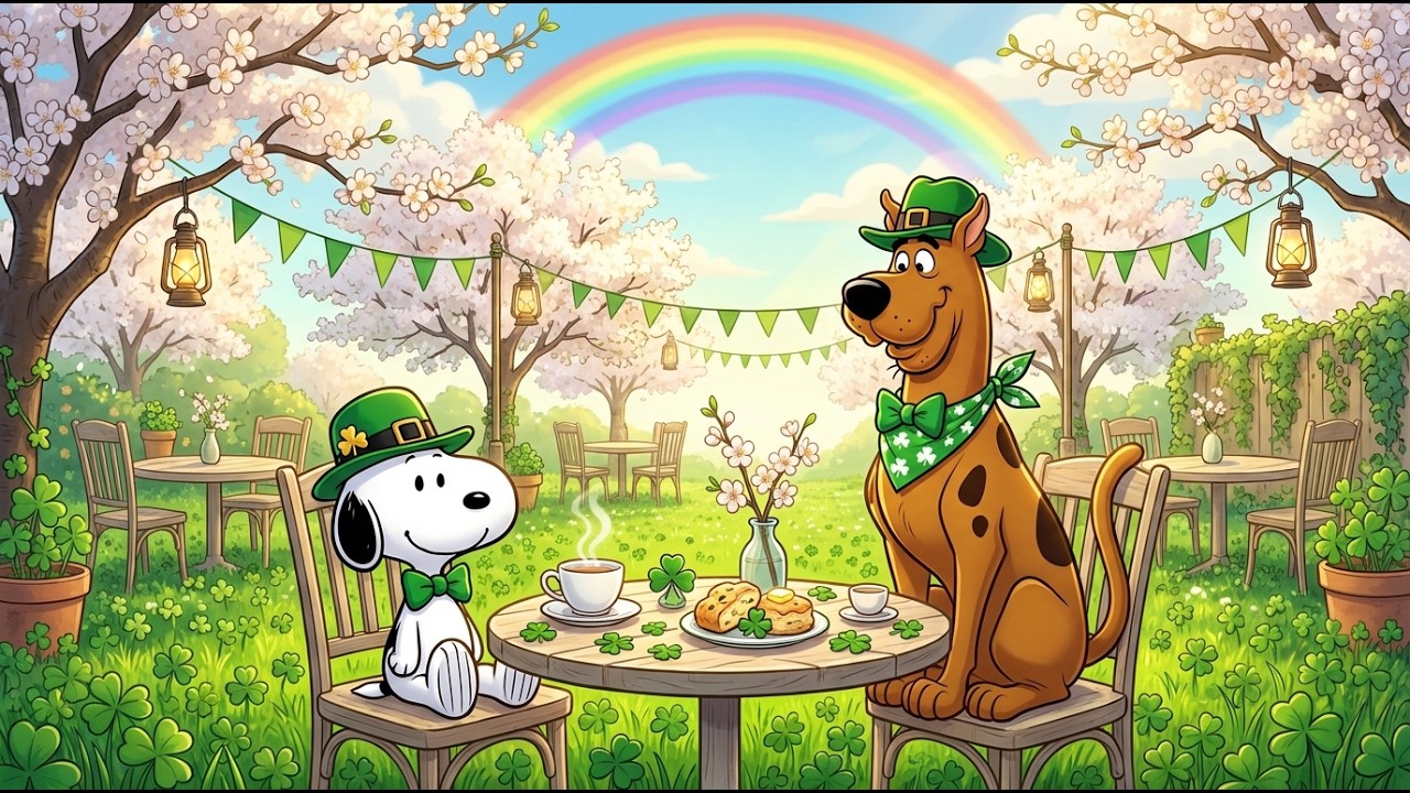 Lucky St. Patrick’s Day Morning with Snoopy ☘️🌈 Relaxing Jazz Music for Study, Relax, Work