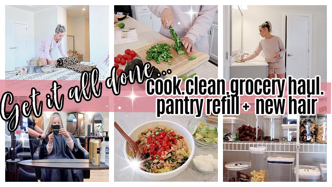 *NEW* GET IT ALL DONE WITH ME // COOK, CLEAN, GROCERY HAUL + NEW HAIR // TIFFANI BEASTON HOMEMAKING