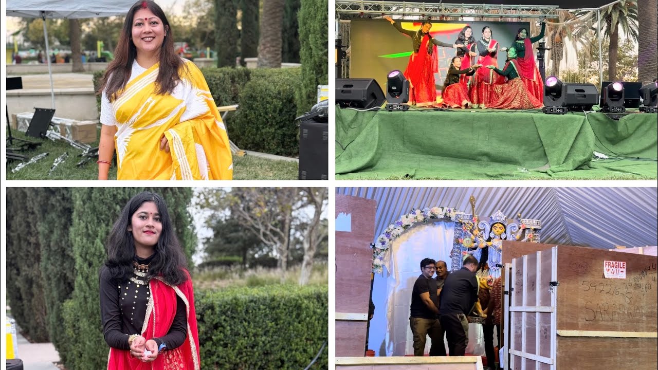 আমেরিকায় কিভাবে মা দুর্গার বিসর্জন হয় আসুন দেখি..মেহার প্রথম স্টেজে ডান্স পারফরমেন্স পাড়ার পুজোয়