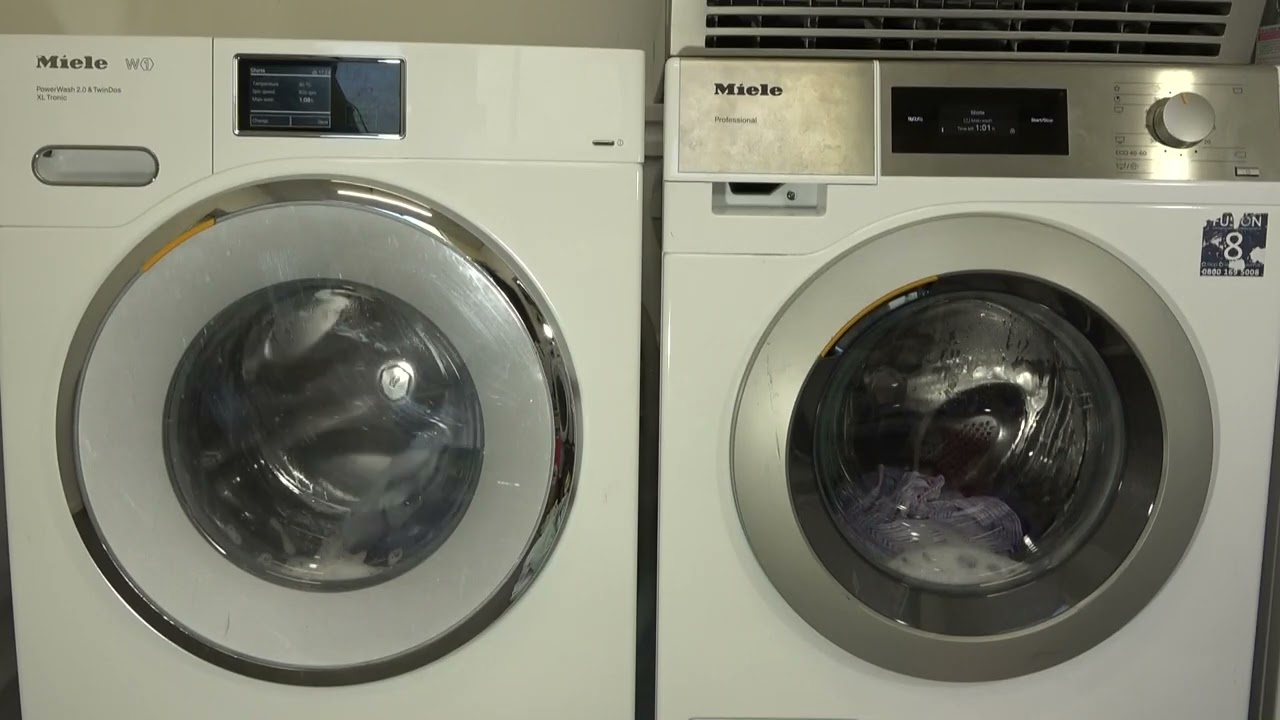 Wash Race - Miele W1 vs Miele Professional PWM500 / Shirts cycle with Steam smoothing