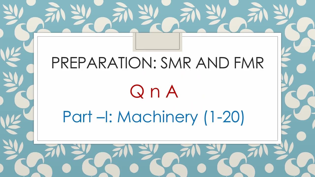 MCQ || Machinery Part 2 || Mining Exam Preparation ||1-20 Q & A