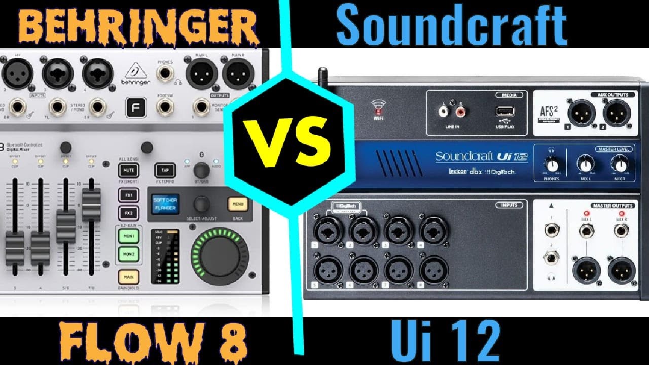 behringer Flow8 VS Soundcraft Ui12,  principales características