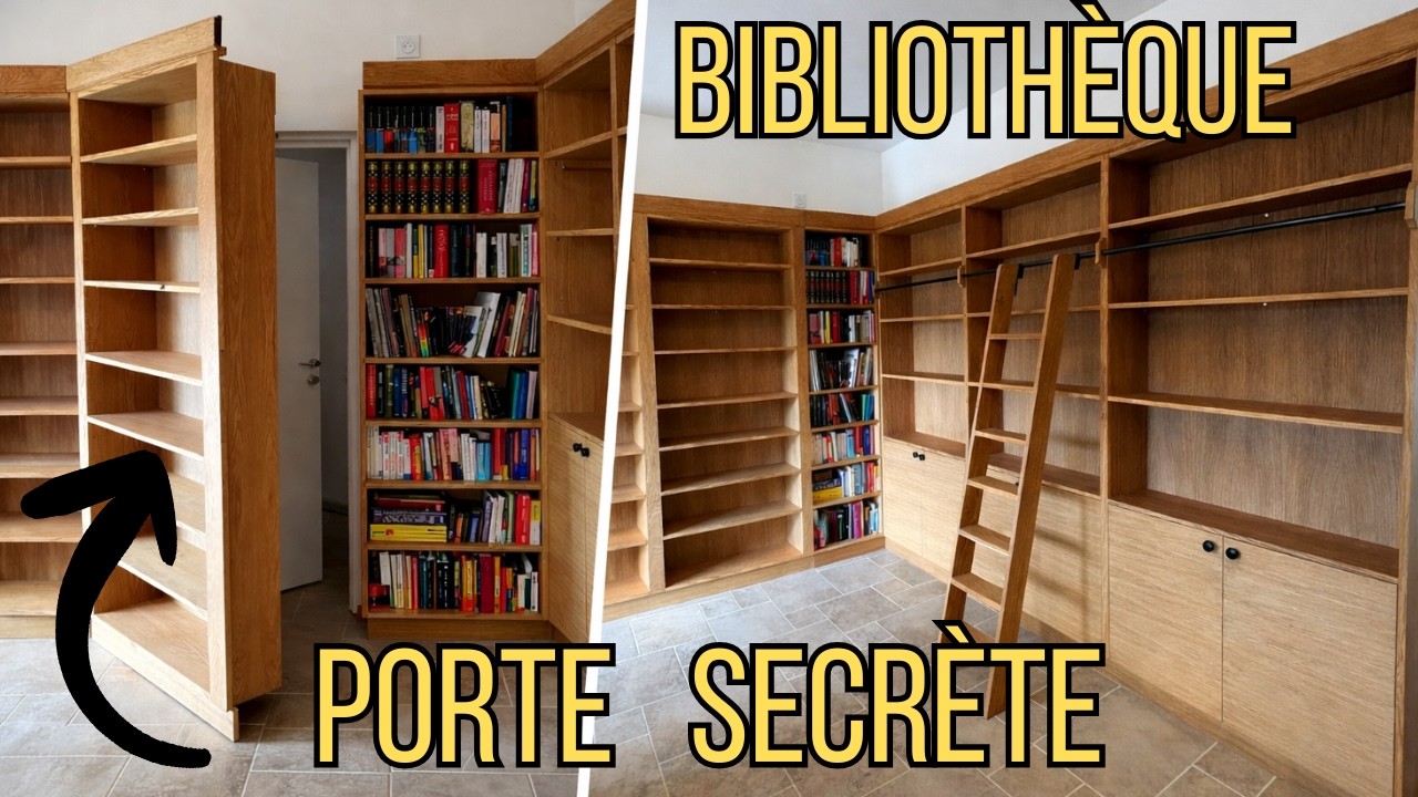 Comment fabriquer une bibliothèque en chêne avec porte secrète !