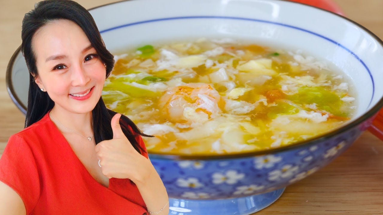 Must Eat Shrimp Egg Drop Soup Recipe, CiCi Li - Asian Home Cooking Recipes