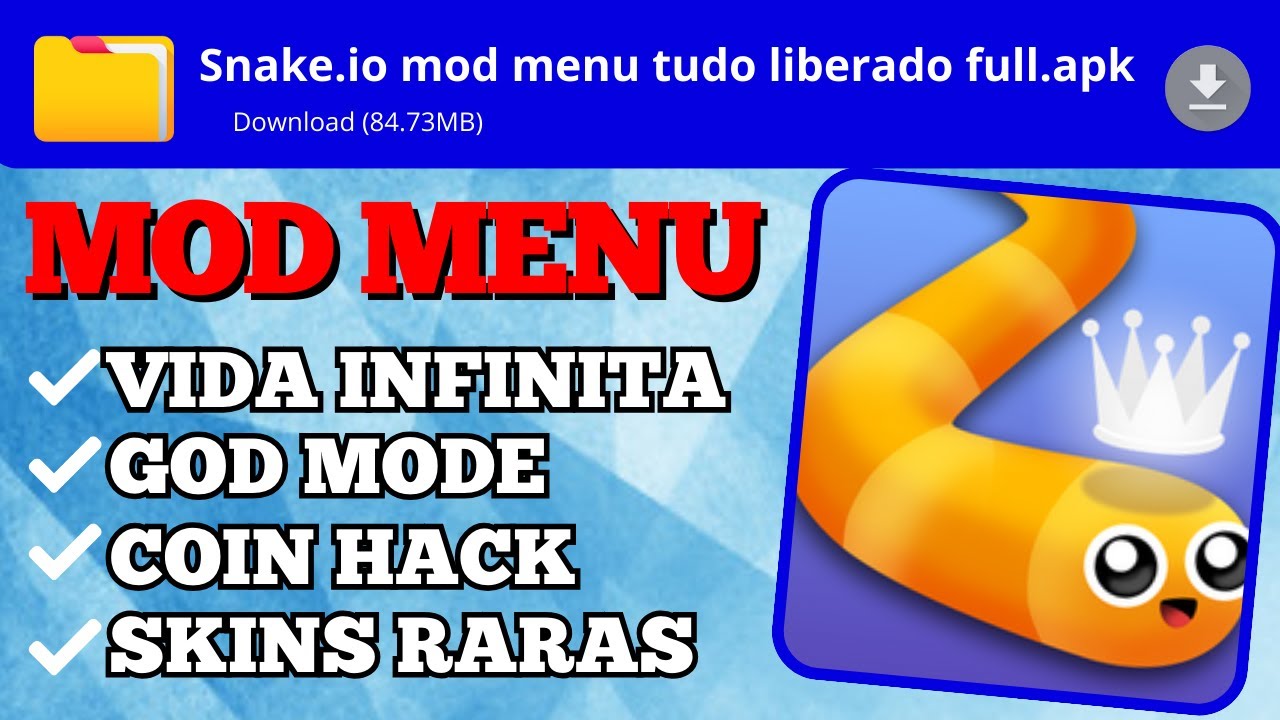 Snake.io Hack Mod Menu 2024 - Desbloqueie Skins Moedas Infinitas,God mode e mais (Tutorial Completo)