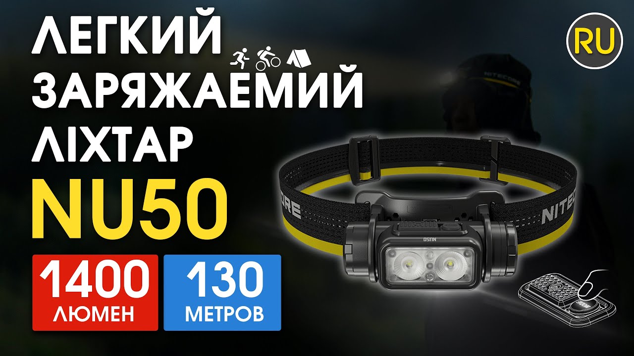 Универсальный налобный фонарь Nitecore NU50 | Официальный обзор