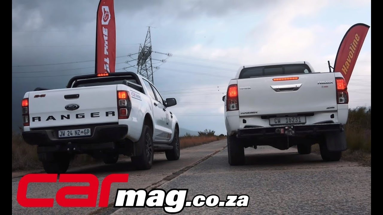 DRAG RACE: Ford Ranger 2,0 SiT FX4 vs Toyota Hilux 2,4 GD-6 Raider