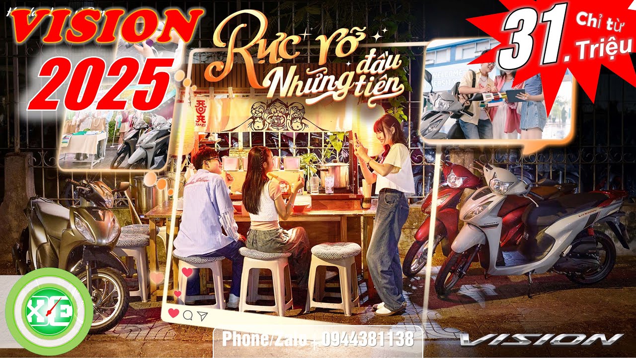 XE & XE | Ra mắt Honda Vision 110cc 2025 》Tiêu chuẩn | Cao cấp | Đặc biệt | Thể thao | Cổ điển