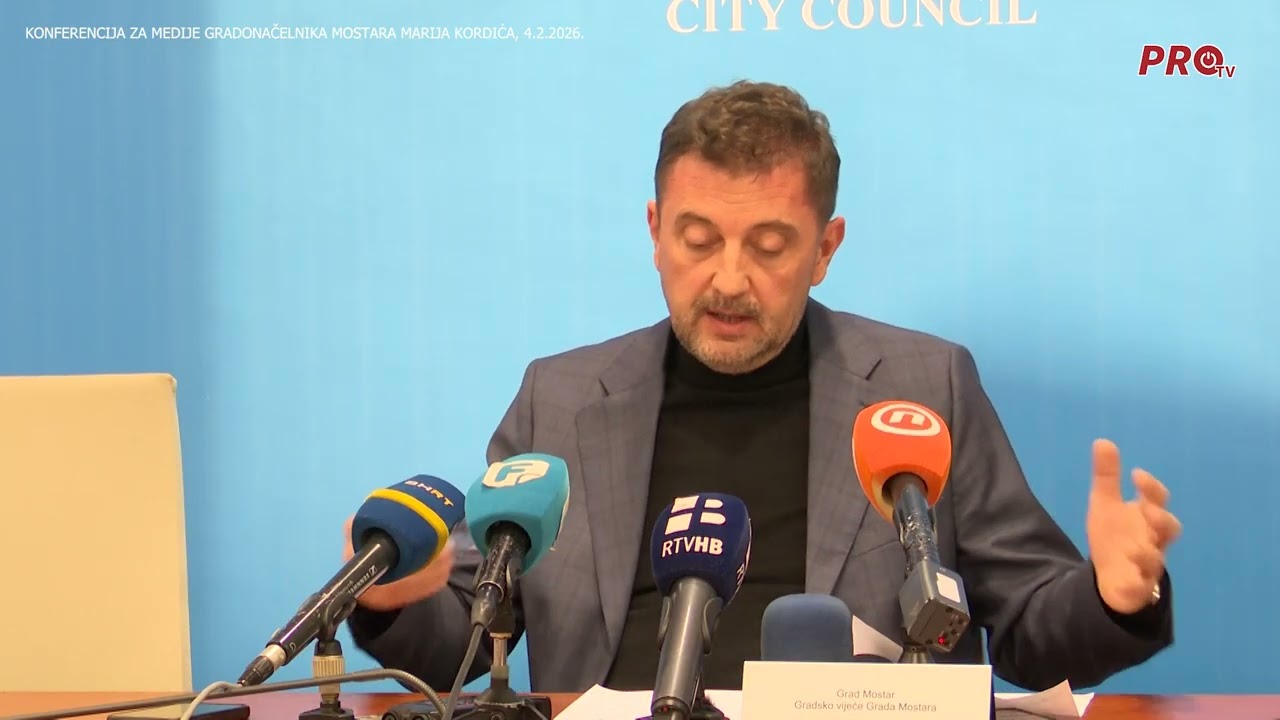 KONFERENCIJA ZA MEDIJE GRADONAČELNIKA MOSTARA MARIJA KORDIĆA, 4.2.2026.