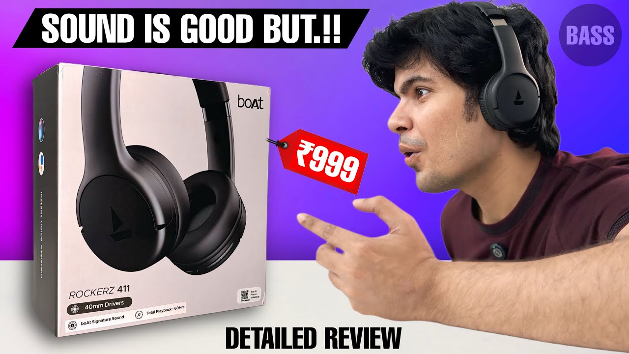 Boat Rockerz 411 Bluetooth Headphone Unboxing & Detailed Review | Loud Bass Headphone Under 1500