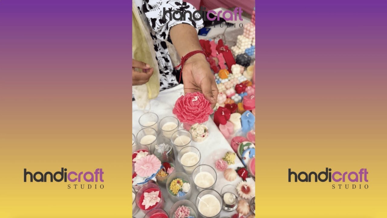 Flower Bloom, Aesthetic, Bubble, With Fragrance And Unique Design Candles Showcase 