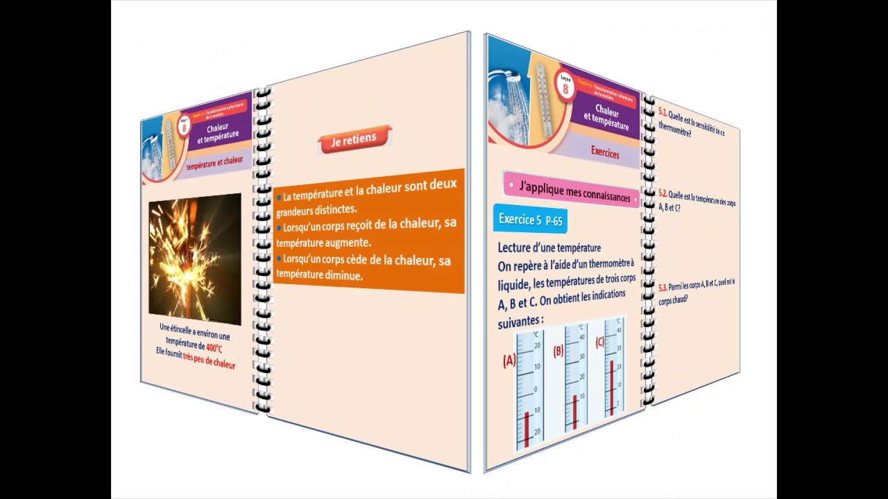 Univers Plus PC 1AC Le&ccedil;on 8 : Temp&eacute;rature et chaleur