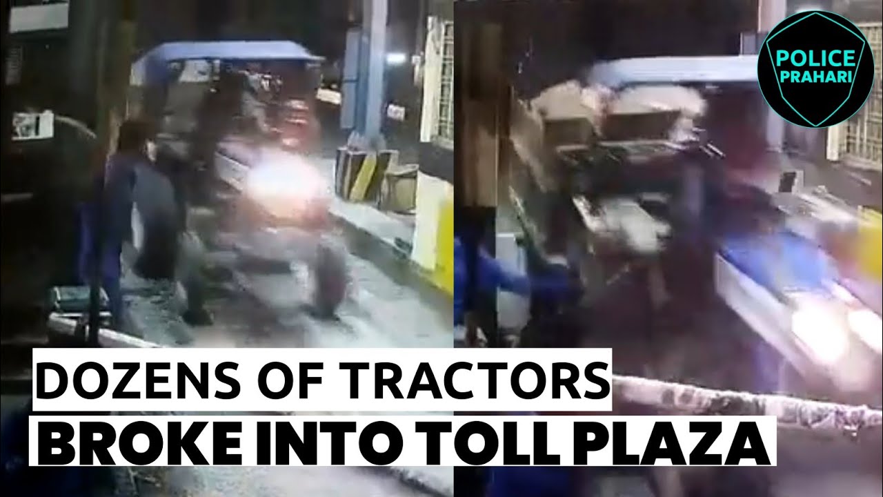 UP: WATCH Dozens of Tractors Broke into Agara's Toll Plaza | Police Prahari English