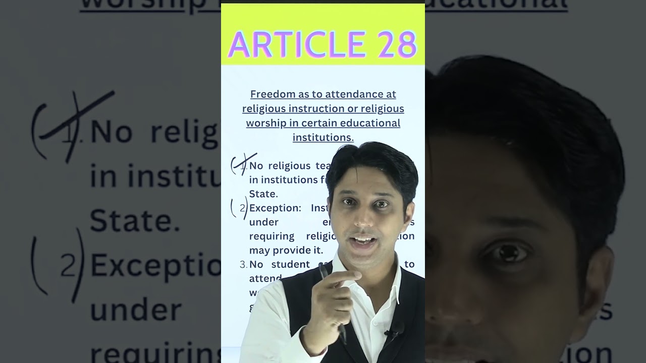 Article 28 of Indian Constitution | Freedom from Religious Instruction in Schools |