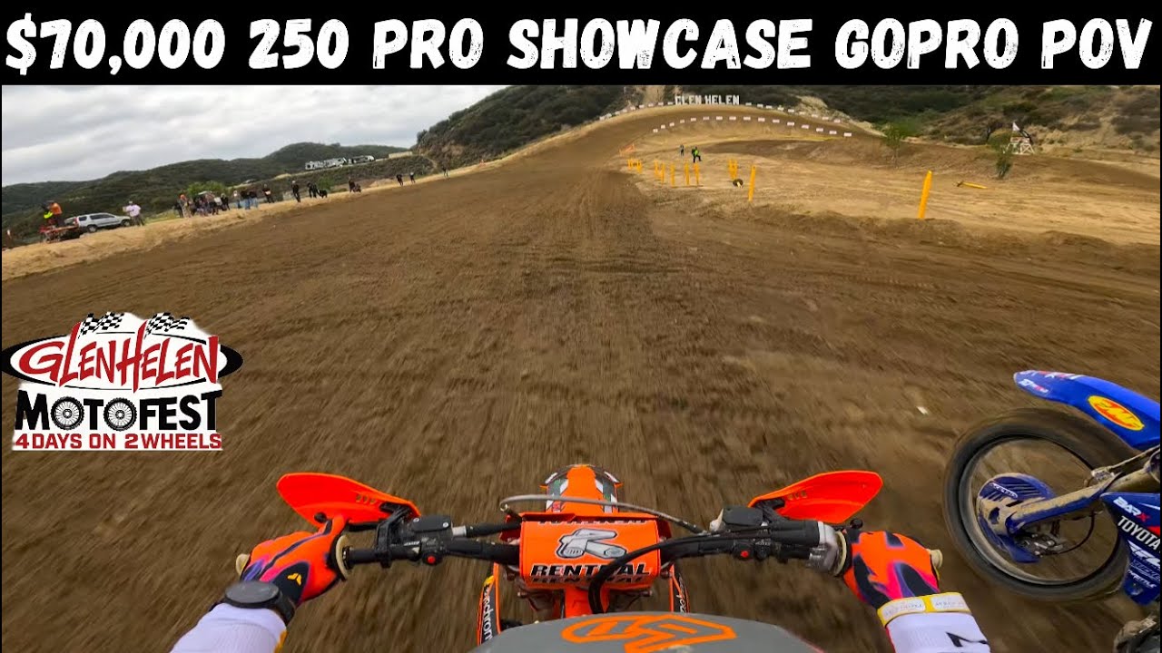 Helmet Cam -  $10,000 WIN at Glen Helen with Carson Mumford (250 Pro Showcase Moto 2 GoPro POV)
