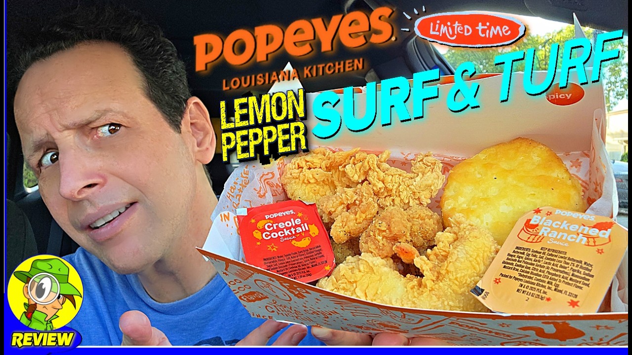 Popeyes® Lemon Pepper Surf & Turf Review ⚜️🍋🍤🍗 Worth The FLAVOR UPGRADE?! 🤔 Peep THIS Out! 🕵️‍♂️