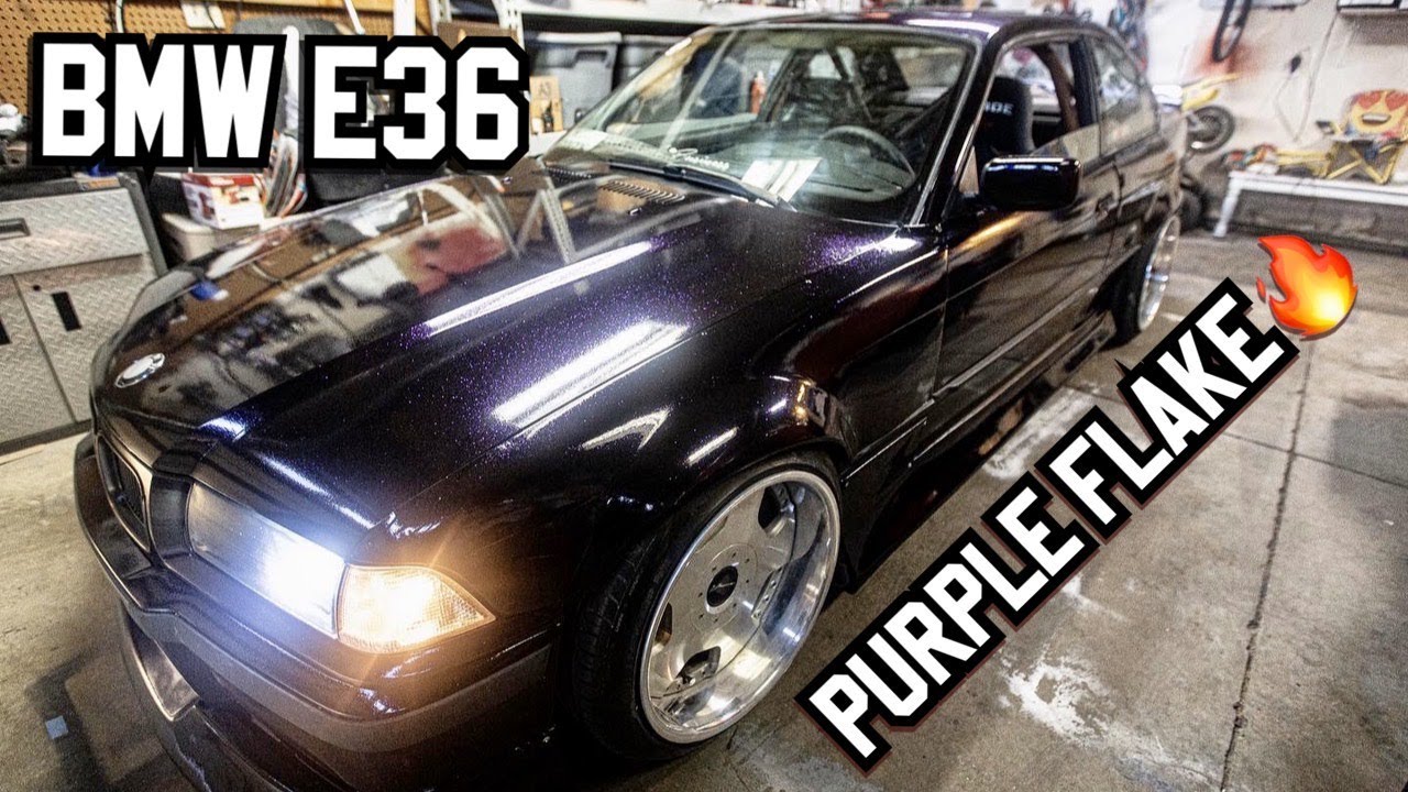 BMW E36 PURPLE FLAKE RAW FOOTAGE!
