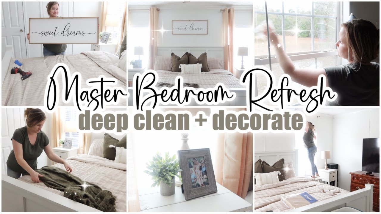🪴*New House* MASTER BEDROOM REFRESH // mini bedroom makeover// deep clean with me + new decor