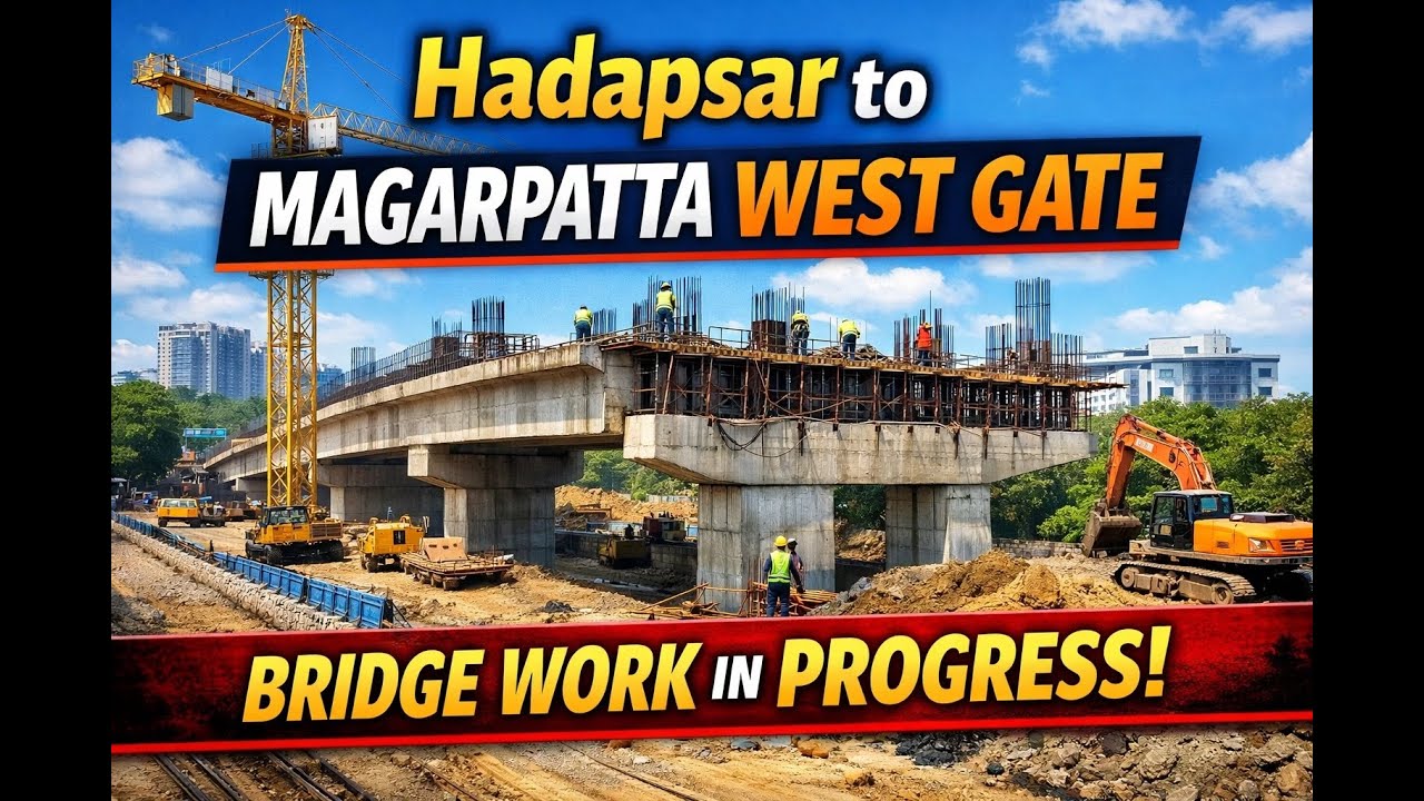 Hadapsar Industrial Area ➝ Magarpatta West Gate Bridge 🚧 | Latest Progress Update | Ground Reality