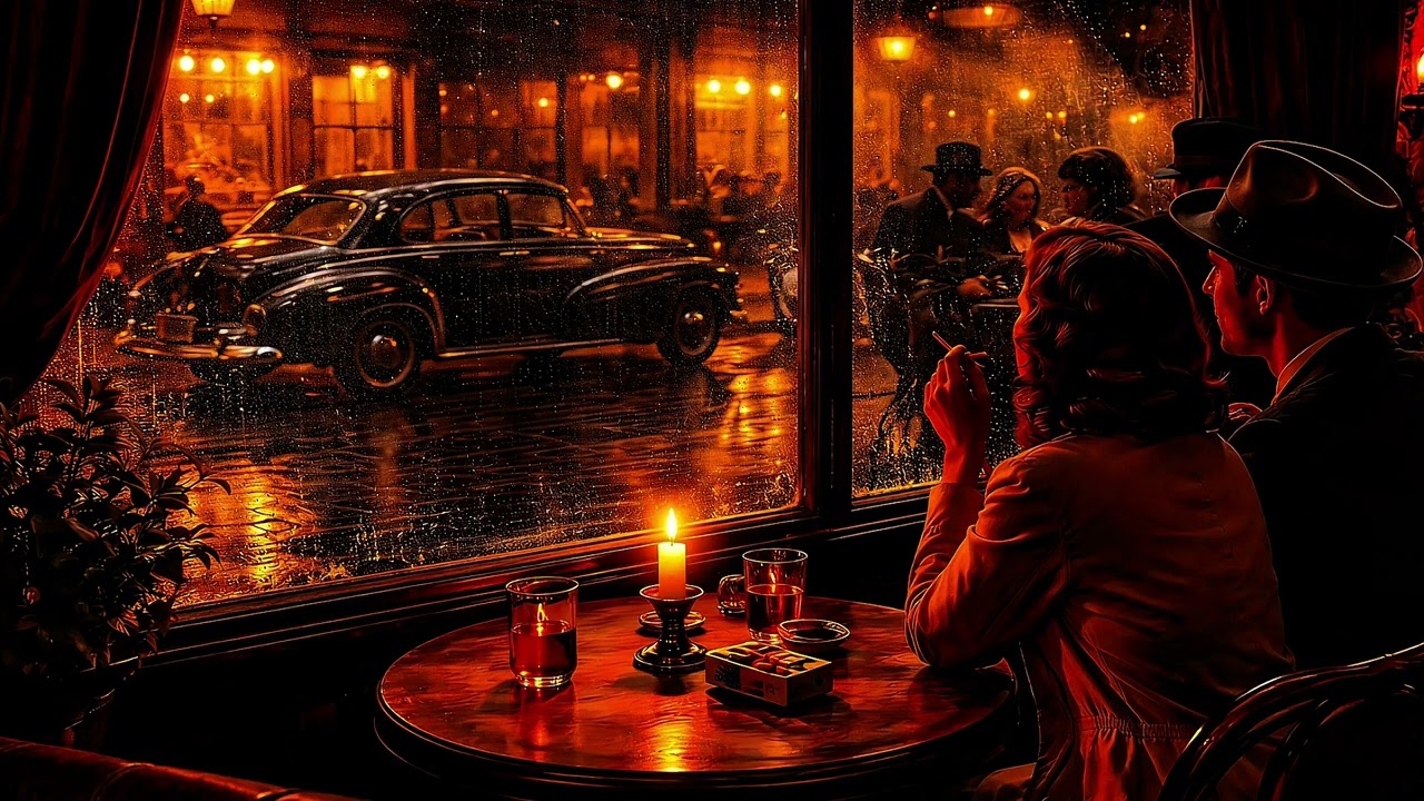 1940s Late Night Jazz Café ☕ 3 Hours of Instrumental Vintage Jazz for Quiet Nights