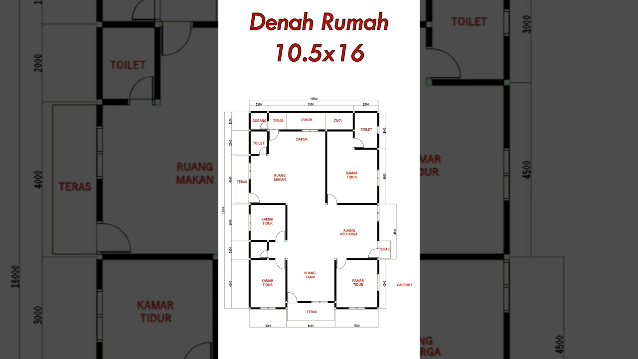 denah rumah 10x16
